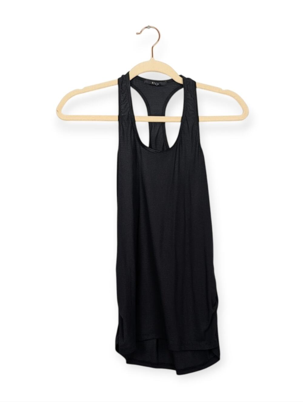 NUX Performance Tank Top S Black Racerback Mesh Athletic Gym Yoga